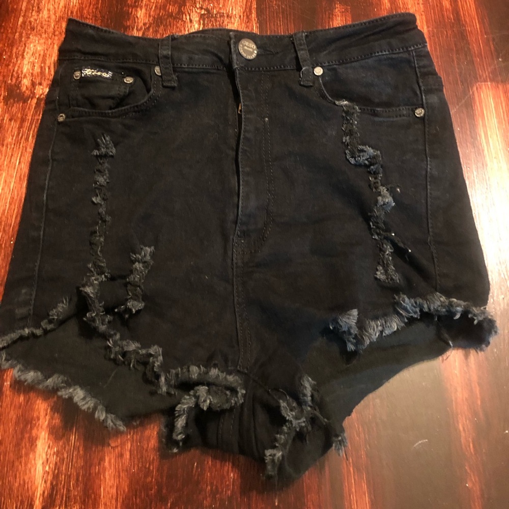 Geso jeans high rise black jeans shorts  sz 11